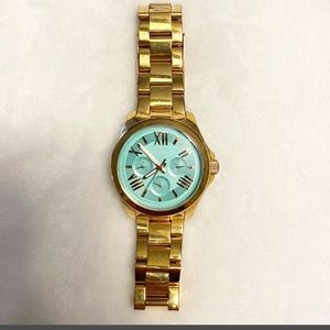 COPY - EUC- Fossil Cecil Turquoise Watch w/ Gold Band. No Face Damage. Needs Ba…